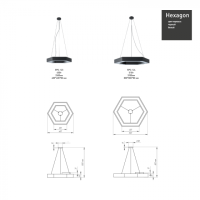 Светильник светодиодный Geometria ЭРА Hexagon SPO-124-B-40K-051 51Вт 4000К 3900Лм IP40 800*800*80 черный подвесной'